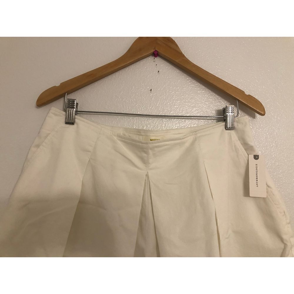 Brand New Anthropologie Maeve White Pleated Front Tennis Mini Skort Size 10 - Picture 7 of 13